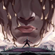 Blasphemous' pointy-helmeted hero stares down a trio of giant, crying faces.